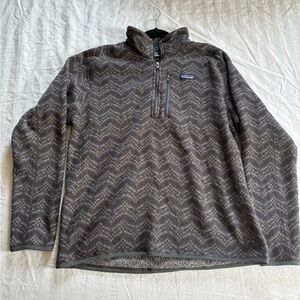 Patagonia Men's Zip Up Sweater - Gray Pattern